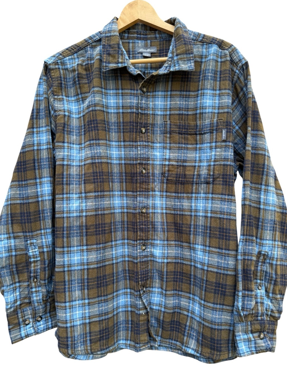Eddie Bauer XL 100% Cotton Plaid Flannel Button Front Shirt Men’s XL Gorpcore